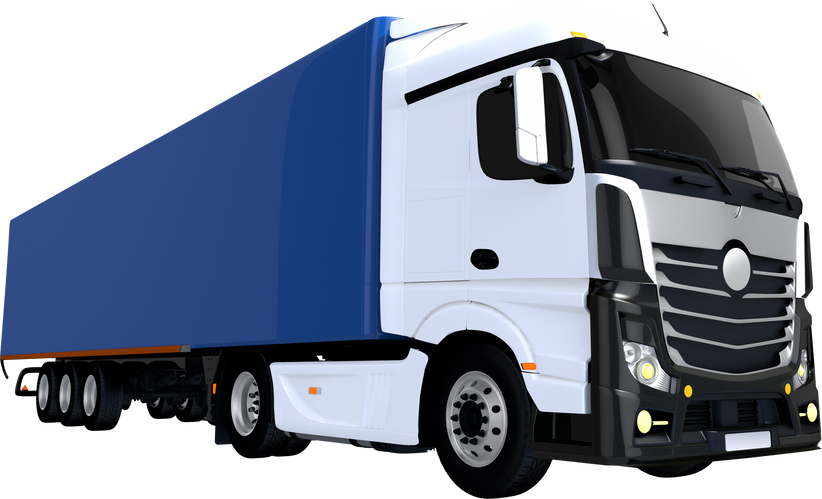 Blue Trailer Euro Semi Truck